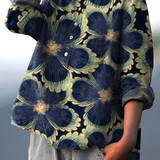 Avielle | Women's Vintage Floral Art Print Casual  Shirt