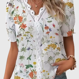 Fionna | Elegant V-Neck Jacquard Blouse
