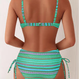 Rose | Two Piece Swimsuit with Striped Print
