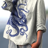 Elissa | Women's Deep Sea Octopus Tentacles Art Print Casual  Shirt