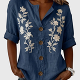 Gomez | Elegant Top With Floral Embroidery