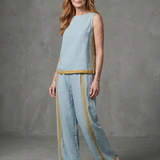 Inara | Sleeveless Top Wide Leg Contrast Pants Set