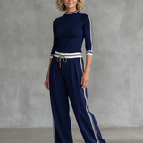 Eirlys | Fitted Long Sleeve Top Wide Leg Pants Set