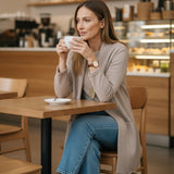 Elegant 3-Piece Set Including Long Cardigan, Top, and Pants