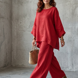 Prue | Oversized Tunic Wide Leg Pant Set