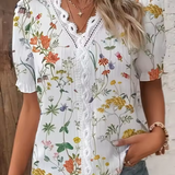 Fionna | Elegant V-Neck Jacquard Blouse
