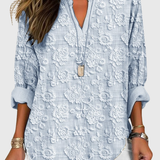 Hanna | Relaxed Fit Floral Embroidered Women Blouse V Neck