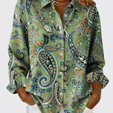 Joanna | Paisley Print Button-Up Blouse