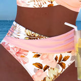 Jolina | Floral Contrast Split Bikini