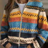 Beatrix | Zigzag Striped Knit Cardigan
