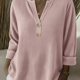 Anouk™ | Textured Button Sweater