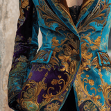 Opulent Bohemian Baroque Velvet Tailored Jacket