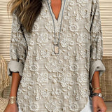 Hanna | Relaxed Fit Floral Embroidered Women Blouse V Neck