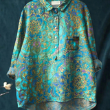 Roslyn | Women's Retro  Art Print Casual  Shirt