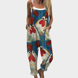 Jumpsuit - Jumpsuit with a Lively Poppy Pattern