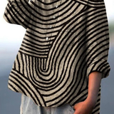 Cecelia | Women's Circular Line Pattern Print Casual  Shirt
