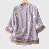 Edena | Elegant Top with Embroidered Flowers