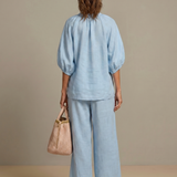 Natalia | Zip Front Blouson Top Wide Leg Set