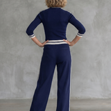 Eirlys | Fitted Long Sleeve Top Wide Leg Pants Set