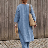 Onyx | Loose Tunic Top Wide Leg Pant Set
