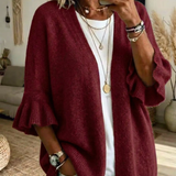 Elena | Stylish Knit Cardigan with Ruffle Sleeves