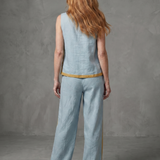 Inara | Sleeveless Top Wide Leg Contrast Pants Set