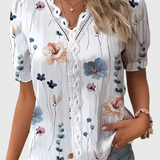 Fionna | Elegant V-Neck Jacquard Blouse