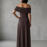 June | Off Shoulder Draped Midi Dress