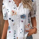 Fionna | Elegant V-Neck Jacquard Blouse