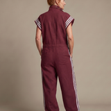 Lark | Zip Front Stripe Panel Jumpsuit