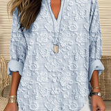 Hanna | Relaxed Fit Floral Embroidered Women Blouse V Neck