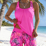 Barbara | Elegant Ocean Print Split Tankini