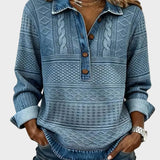 Dolores | Trendy Sweatshirt with Half Button and Collar