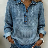 Dolores | Trendy Sweatshirt with Half Button and Collar