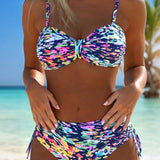 Audrey | Bikini Strap Abstract Pattern Printed