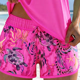 Barbara | Elegant Ocean Print Split Tankini