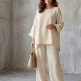 Prue | Oversized Tunic Wide Leg Pant Set