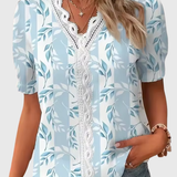 Fionna | Elegant V-Neck Jacquard Blouse