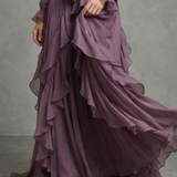 Demetria | Tie Neck Ruffle Tiered Maxi Dress