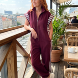 Lark | Zip Front Stripe Panel Jumpsuit