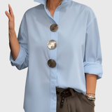 Rachel | Statement Button Stand Collar Blouse