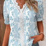 Fionna | Elegant V-Neck Jacquard Blouse