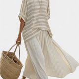 Westlyn | Comfortable Striped Bamboo Top & Flowing Linen Pants