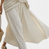Westlyn | Comfortable Striped Bamboo Top & Flowing Linen Pants