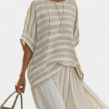 Westlyn | Comfortable Striped Bamboo Top & Flowing Linen Pants