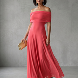 June | Off Shoulder Draped Midi Dress