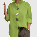 Rachel | Statement Button Stand Collar Blouse