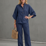 Amity | Button Front Relaxed Tunic Trouser Set