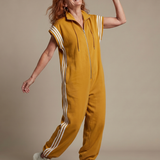 Lark | Zip Front Stripe Panel Jumpsuit