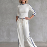 Eirlys | Fitted Long Sleeve Top Wide Leg Pants Set